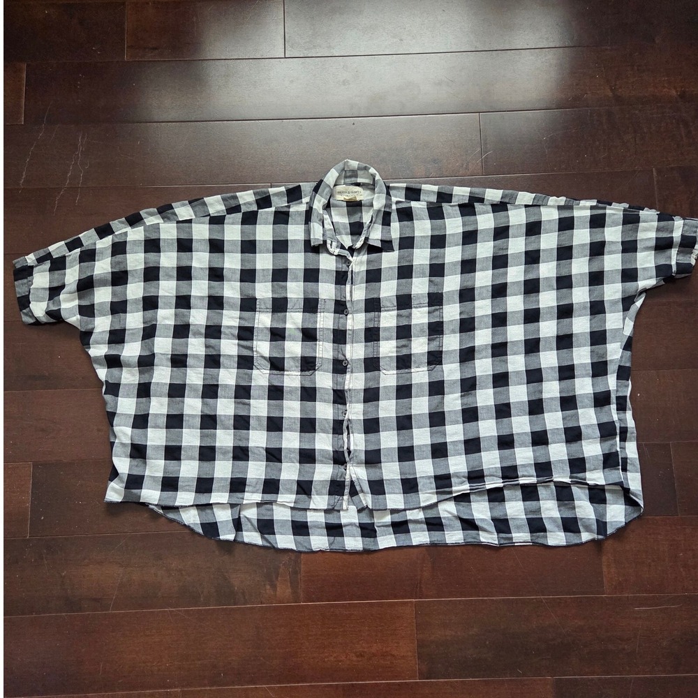 Denim & Supply Ralph Lauren Plaid Bat Wing Button Down Shirt Relaxed Fit Sz‎ M